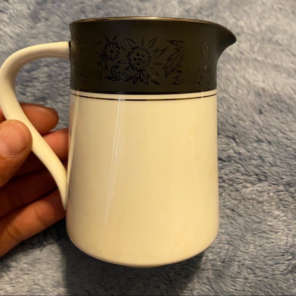 Vintage Noritake Mirano Creamer black/white China